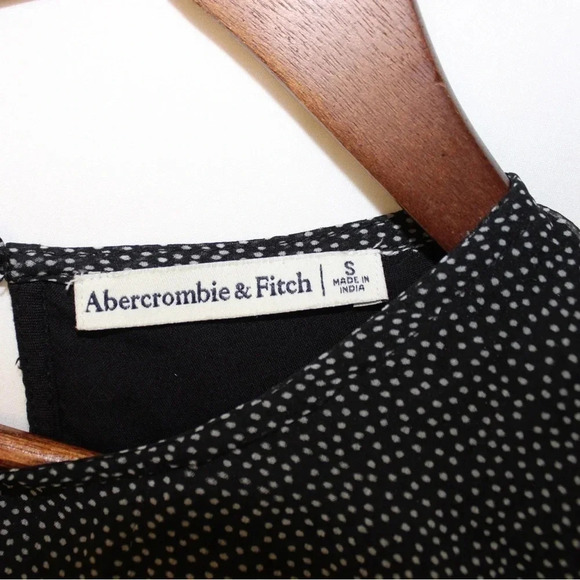 Women’s Abercrombie & Fitch Mini Polka Dot Wrap Summer Sheer Sleeve Dress Small - Picture 10 of 16